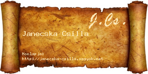 Janecska Csilla névjegykártya
